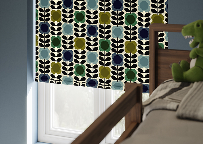 Orla Kiely Spot Flower Stem, Blue & Green - Roller Blind - Image 5